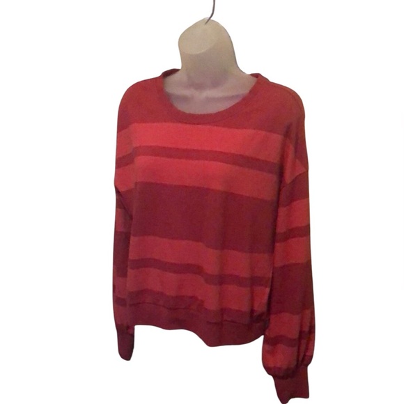 True craft striped long sleeve crop sweater Made in India SZ M Y2K sweatshirt - Picture 1 of 9